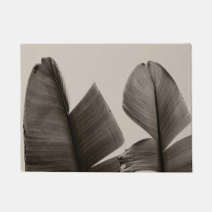 Banana Tree Leaves in Sepia Doormat