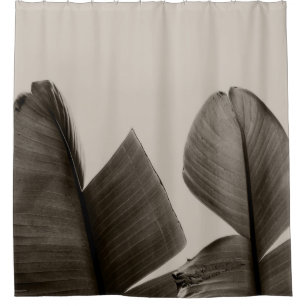 Banana Tree Leaves in Sepia Shower Curtain