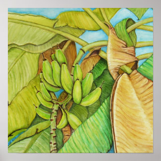 banana tree reproduction from painting poster
