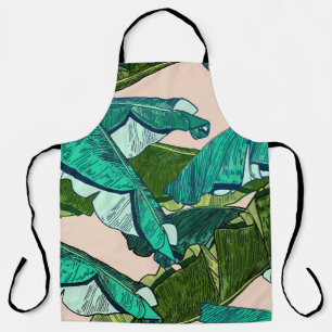 Banana tropical Leaves seamless Pattern Apron