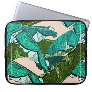 Banana tropical Leaves seamless Pattern Laptop Sleeve