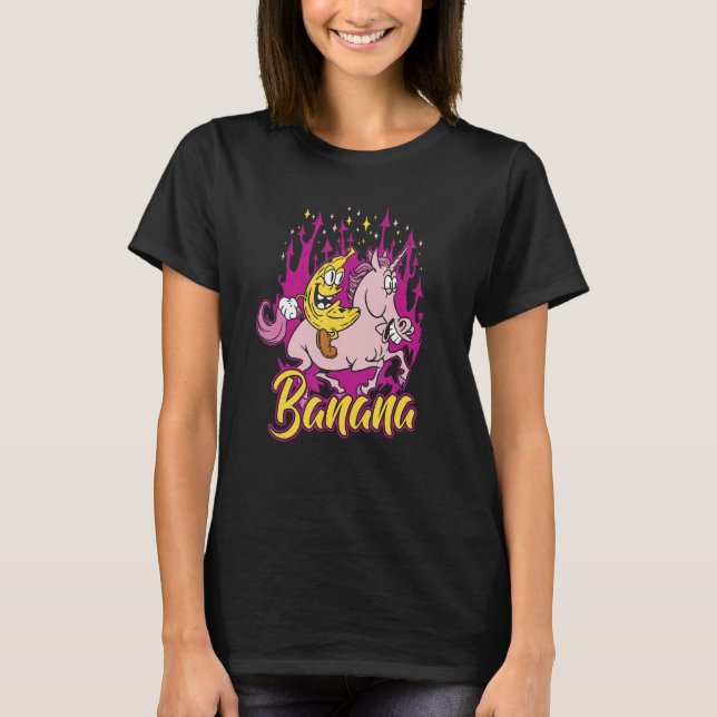 Banana Unicorn Banana Plantain Fruit T-Shirt (Front)