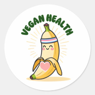 Banana vegan classic round sticker