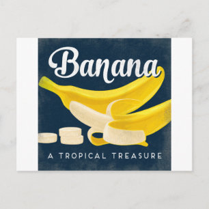 Banana Vintage Fruit Label Retro Postcard