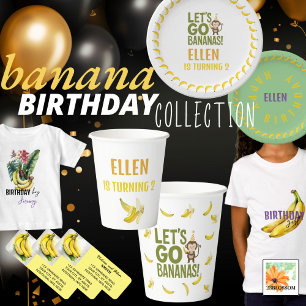 Banana watercolor bananas party return address label