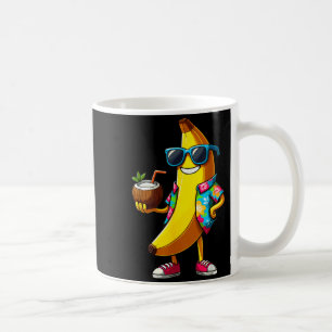 Banana Wearing Sunglasses Drinking Coconut Summer Coffee Mug