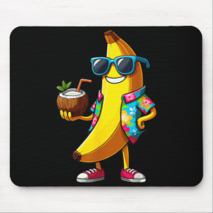 Banana Wearing Sunglasses Drinking Coconut Summer Mouse Pad