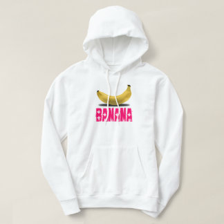 BANANA WITH PINK TEXT HOODIE
