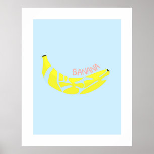 Banana Word in Japanese, Kanji, Hiragana Word Art Poster