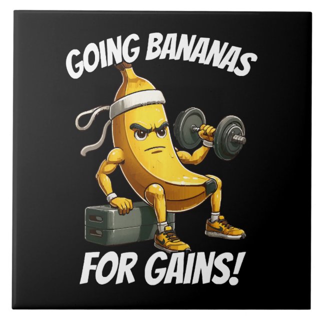 banana working out ceramic tile (Front)