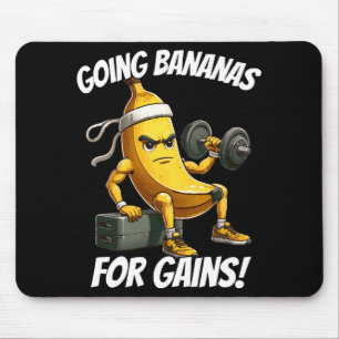 banana working out mouse pad