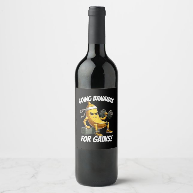 banana working out wine label (Front)