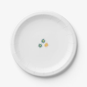 Banana Yellow, Dark Blue Green, decorative Paper Plate