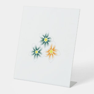 Banana Yellow, Dark Blue Green, decorative Pedestal Sign