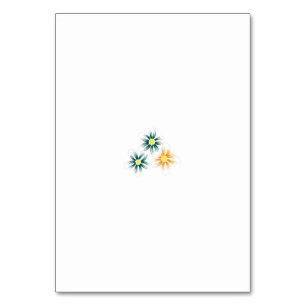 Banana Yellow, Dark Blue Green, decorative Table Number