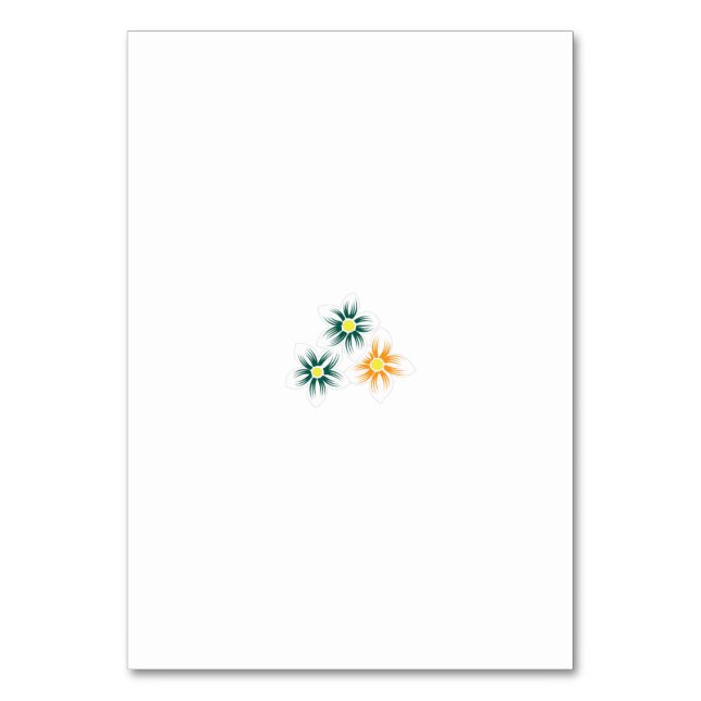 Banana Yellow, Dark Blue Green, decorative Table Number (Front)