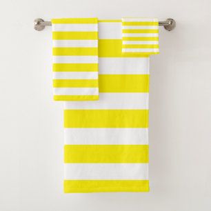 Banana Yellow & White Striped Bath Towel Set