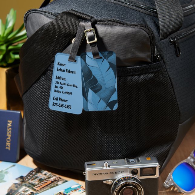 Bananarama Hawaiian Banana Leaves Luggage Tag (Front & Back)