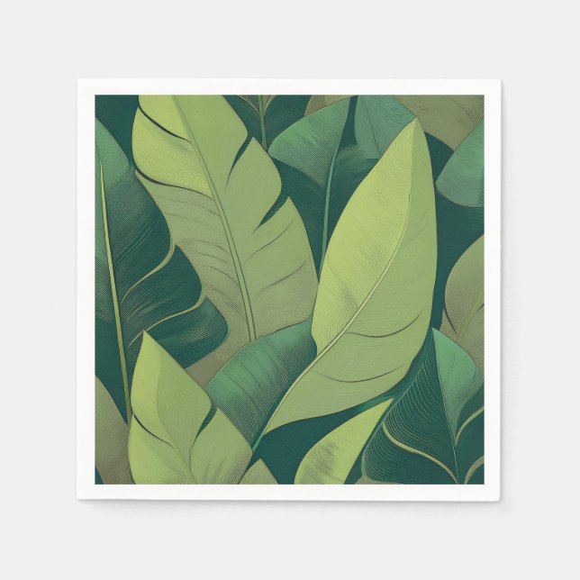 Bananarama Hawaiian Banana Leaves Napkin (Front)