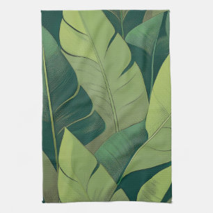 Bananarama Hawaiian Banana Leaves Tea Towel