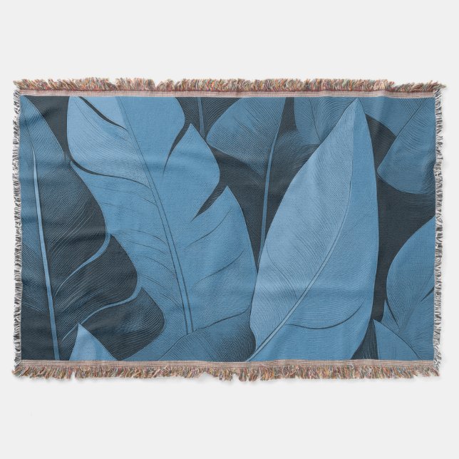 Bananarama Hawaiian Banana Leaves Throw Blanket (Front)