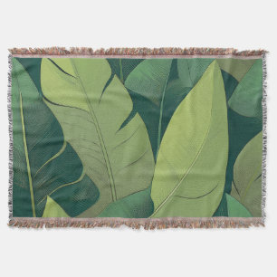 Bananarama Hawaiian Banana Leaves Throw Blanket