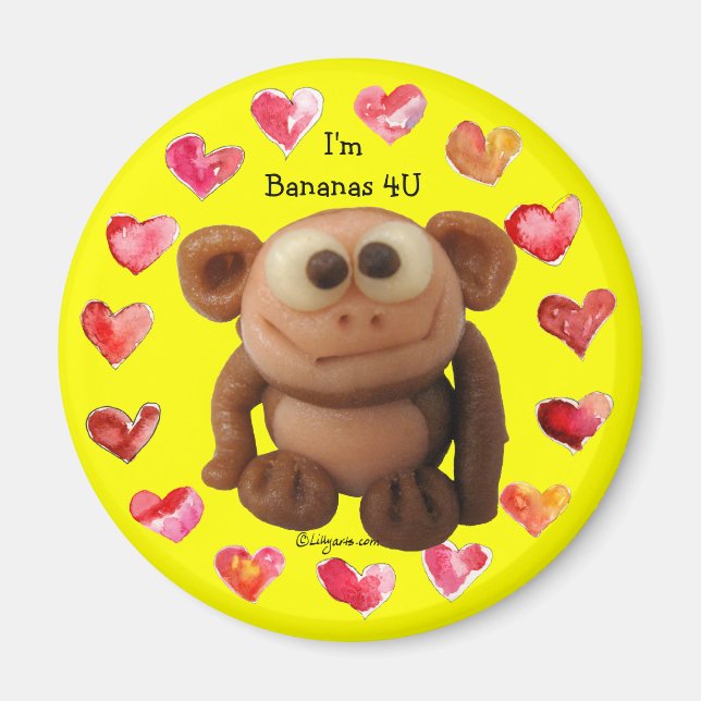 Bananas 4 U Love Monkey Personalised Magnets (Front)