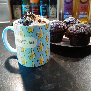 Bananas About Coffee Sky Blue Background Bananas  Mug