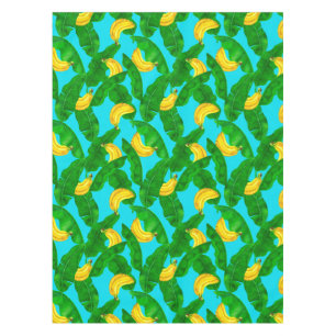 Bananas and leaves watercolor design tablecloth