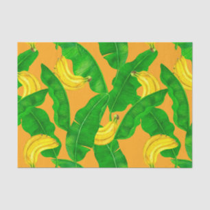 Bananas and leaves watercolor design tissue paper