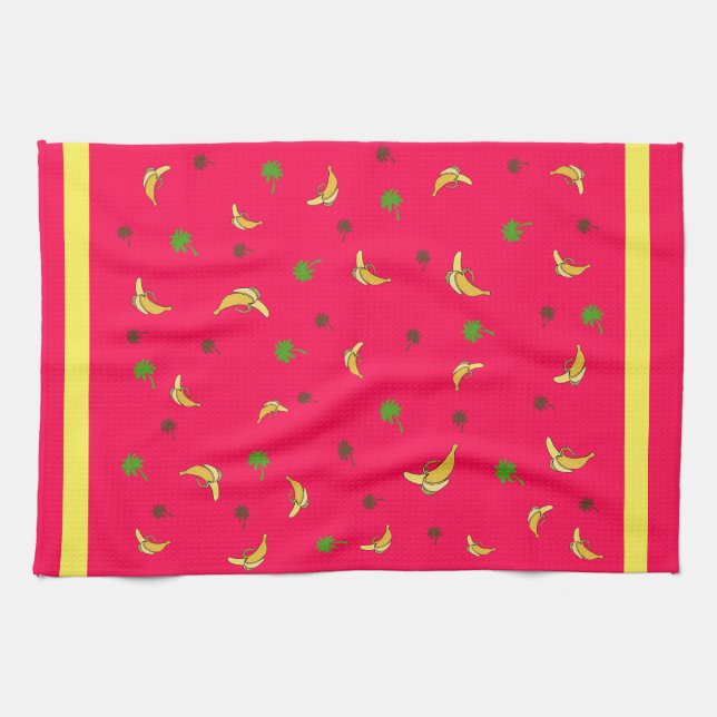 Bananas and palms tea towel (Horizontal)