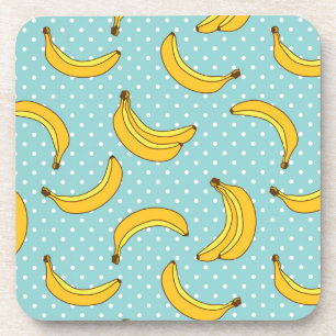 Bananas And Polk Dots Coaster