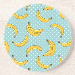 Bananas And Polk Dots Coaster