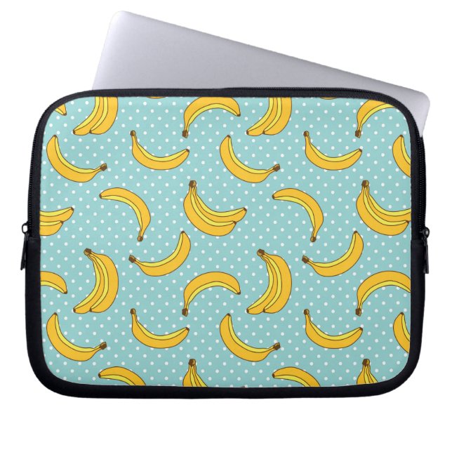 Bananas And Polk Dots Laptop Sleeve (Front)