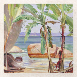 Bananas and Rocks at Paqueta, Brazil, Glass Coaster