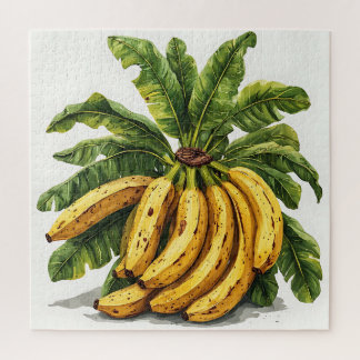 Bananas and Their Green Leaves Jigsaw Puzzle
