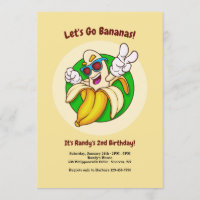 Bananas Character Birthday Party Invitation