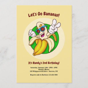 Bananas Character Birthday Party Invitation