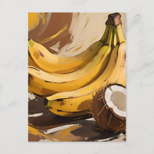 Bananas Coconut Still Life Postcard
