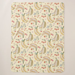 Bananas for Cherries Sherpa Blanket