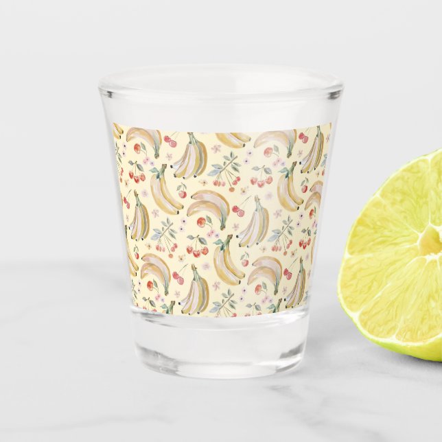 Bananas for Cherries Shot Glass (Front)