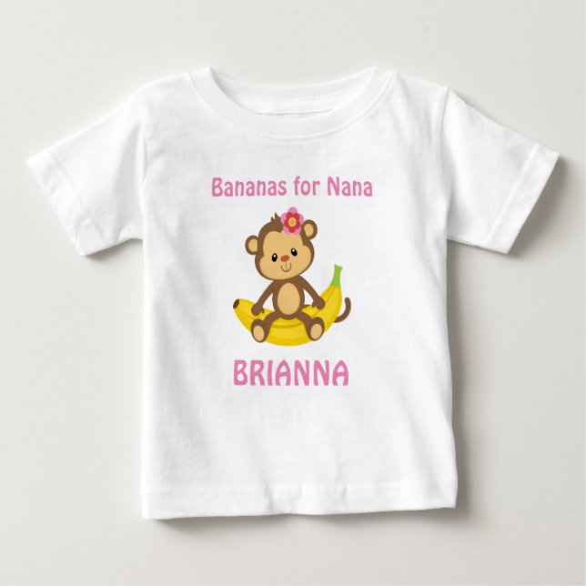 Bananas for Nana Custom Baby Fine Jersey T-Shirt (Front)