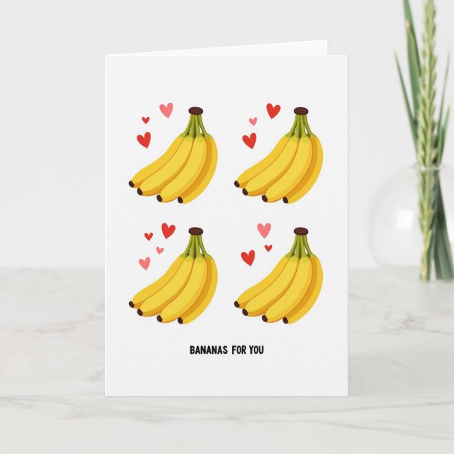 Bananas For You Heart Card (Front)