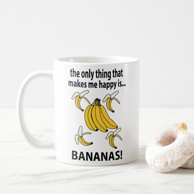 Bananas Fruit Funny Bananas Coffee Mug (With Donut)