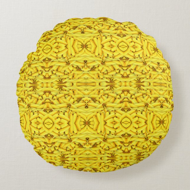 Bananas Fun 'Yellow' Round Cushion (Front)