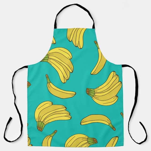 Bananas hand drawn seamless pattern. Sketch illust Apron (Front)