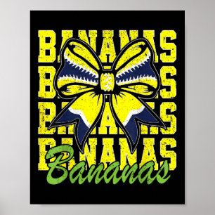 Bananas Last Name Coquette Bow Girls Kids Women Me Poster