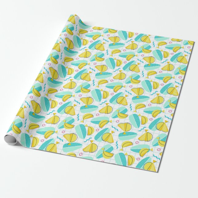 Bananas Memphis Wrapping Paper (Unrolled)