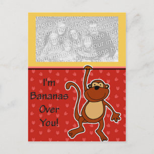 Bananas Over You Valentine Postcard