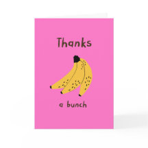 Bananas pink Thank You Card